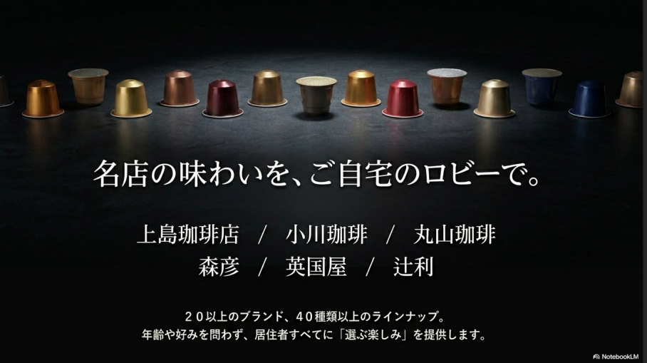 上島珈琲店や小川珈琲など、キューリグで楽しめる有名ブランドのロゴ一