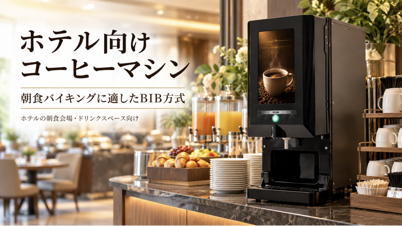 ホテル向けコーヒーマシンと朝食バイキングに適したBIB方式の紹介